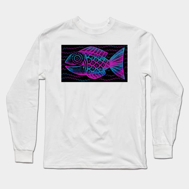 Fish Print Long Sleeve T-Shirt by GemmasGems